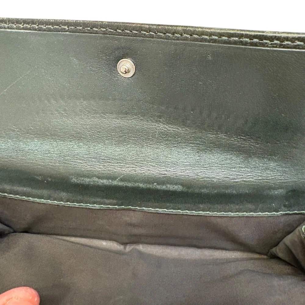 Coach vintage y2k signature dark green long turnlock wallet - Picture 13 of 13